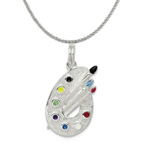 14K Yellow Gold-plated 925 Silver Painters Pallet Pendant with 18 Necklace Jewels Obsession Painters Pallete Necklace 14K Yellow Gold-plated 925 Silver Painters Pallet Pendant with 18 Necklace Jewels Obsession Painters Pallete Necklace
